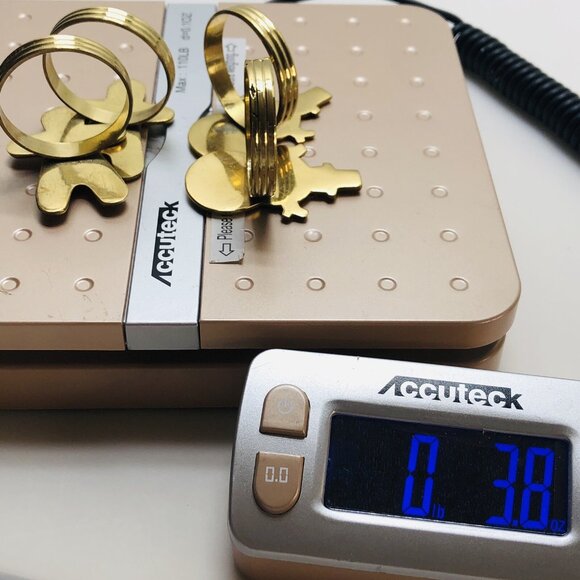 Vintage Napkin Ring Holders Brass Gold Tone Gingerbread Snowman Figures Set Of 4 - Picture 11 of 12